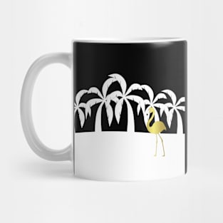 Golden Flamingo Beach Mug